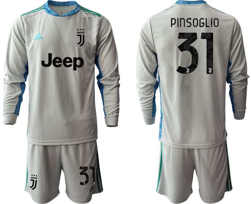 Men 2020-2021 club Juventus gray long sleeve goalkeeper #31 Soccer Jerseys->juventus jersey->Soccer Club Jersey